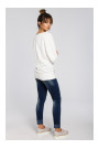 B048 Oversized blouse with a wrap detail - ecru