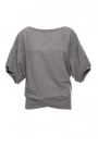 B048 Oversized blouse with a wrap detail - grey