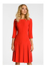 M336 Drop waist dress with pleats - red