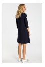 M343 Trapeze dress with stripe detailing - navy blue