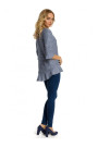 M350 Gingham blouse with frill - navy blue