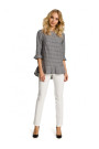 M350 Gingham blouse with frill - black