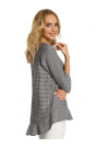 M350 Gingham blouse with frill - black