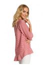 M350 Gingham blouse with frill - red