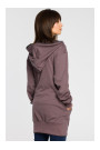 B054 Zip through oversized hoodie - brown