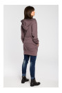 B054 Zip through oversized hoodie - brown