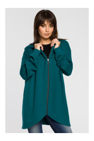 B054 Zip through oversized hoodie - green
