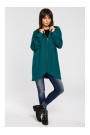 B054 Zip through oversized hoodie - green