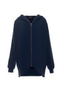 B054 Zip through oversized hoodie - navy blue