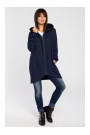 B054 Zip through oversized hoodie - navy blue