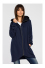 B054 Zip through oversized hoodie - navy blue