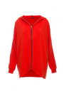 B054 Zip through oversized hoodie - red