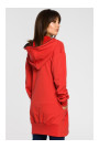 B054 Zip through oversized hoodie - red