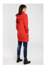 B054 Zip through oversized hoodie - red