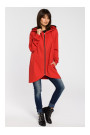 B054 Zip through oversized hoodie - red