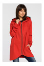 B054 Zip through oversized hoodie - red