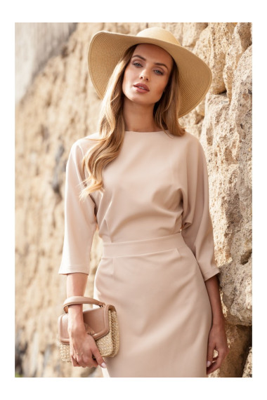 M360 Mid-lenght dress with loose fitting top - beige