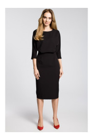 M360 Mid-lenght dress with loose fitting top - black