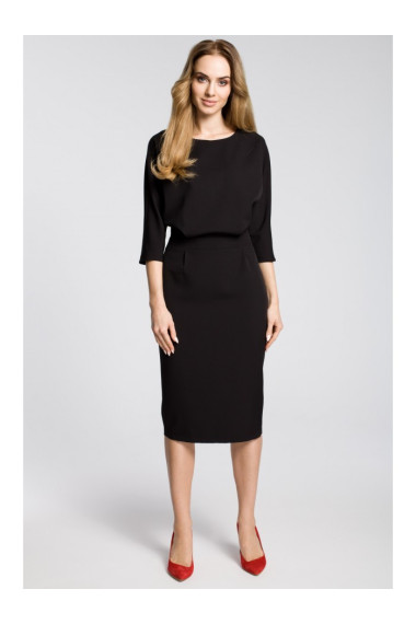 M360 Mid-lenght dress with loose fitting top - black