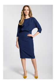M360 Mid-lenght dress with loose fitting top - navy blue