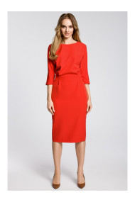 M360 Mid-lenght dress with loose fitting top - red