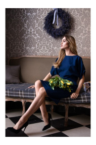 M364 Sheat dress with kimono sleeves - navy blue