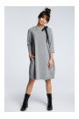 B070 Oversized dress with a tie tape detail - grey