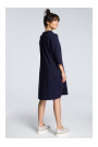 B070 Oversized dress with a tie tape detail - navy blue