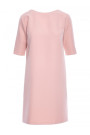 S113 Minimalist dress with back v-neck - powder