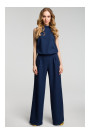 M382 Jumpsuit with split back - navy blue