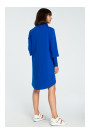 B089 Asymmetric roll neck dress - royal blue