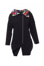 B091 Oversized zipped hoodie - black