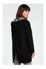 B091 Oversized zipped hoodie - black