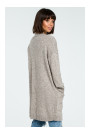 BK001 Long cardigan - brown melange