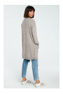BK001 Long cardigan - brown melange