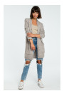 BK001 Long cardigan - brown melange