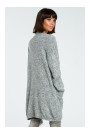 BK001 Long cardigan - graphite melange