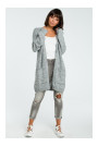 BK001 Long cardigan - graphite melange