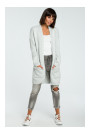 BK001 Long cardigan - grey melange