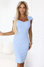  318-8 Elegant midi dress with a nice neckline - light blue 