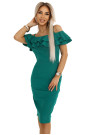  599-2 CARMEN Fitted midi dress in spanish style - green 