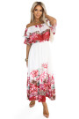  606-1 Long summer dress in a floral red ombre pattern? 