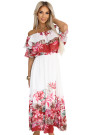  606-1 Long summer dress in a floral red ombre pattern? 