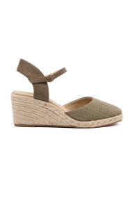 Zielone sandały espadryle na koturnie