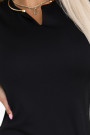  608-1 Sensual pencil dress with short sleeves and decorative neckline black 