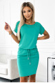  56-11 Sports dress with short sleeves and pockets - turquoise 