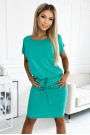  56-11 Sports dress with short sleeves and pockets - turquoise 