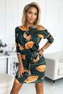  13-165 Sports dress with pockets - green with orange lips 