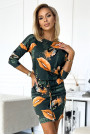  13-165 Sports dress with pockets - green with orange lips 