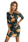  13-165 Sports dress with pockets - green with orange lips 